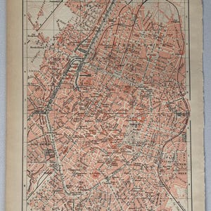 BE Brussel / Orig. Antieke stadsplattegrond uit 1898 van Brussel in België