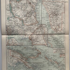 DE Colonial / Orig. Carte ancienne de 1896 des colonies allemandes d'Afrique et d'Asie