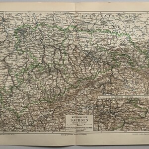 DE Saxe / Orig. Carte ancienne de 1907 du royaume de Saxe