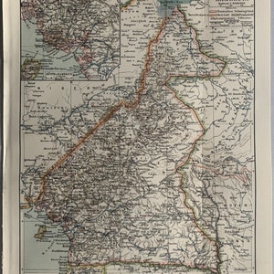 CM Cameroon / Orig. 1909 Antique Map of Cameroon