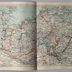 DE Mecklenburg / Orig. 1906 Antike Karte von Mecklenburg