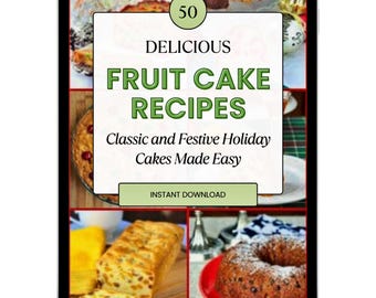 50 recetas de pastel de frutas, libro de cocina para repostería navideña (descarga digital)