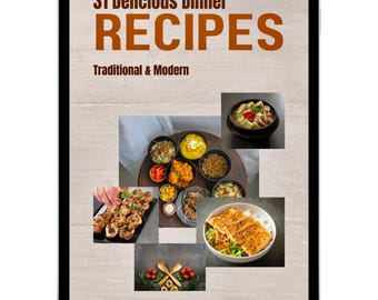 31 Easy Dinner Recipes Printable Cookbook, Quick Family Meal Ideas PDF, Busy Mom Dinner Guide, Instant Download
