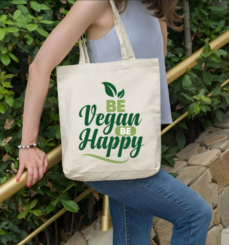Vegan Tote Bag with Funny Slogan