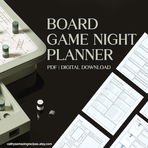 Board Game Night Planner, Game Organizer Printable, Family & Friends Game Night Schedule, Digital Pdf Download