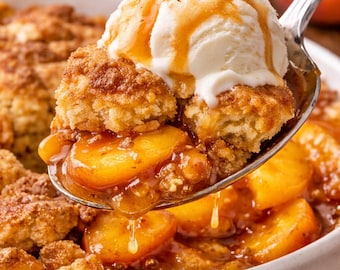 Grandma's Peach Cobbler Recipes, Southern Recipe (Old-Fashioned Style) (Digital Download)