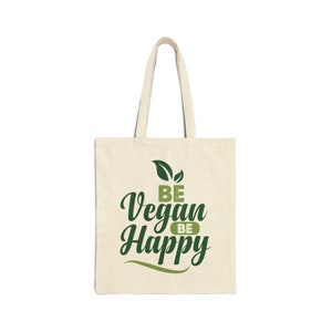 Sustainable Shopping Tote with Humorous Vegan Saying