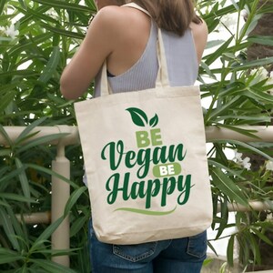 Eco-Friendly Canvas Tote with Vegan Quote