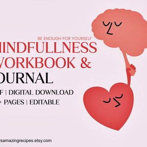 Mindfulness Journal, Mindfulness Workbook, Therapy Worksheets, Guided Meditation Journal, Printable Self-Care Planner, Mindfulness Ebook