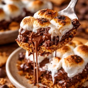 Receta de pastel de s'mores, postre fácil (descarga digital imprimible)