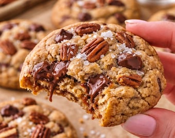 Receta de galletas de nueces pecanas con bourbon y mantequilla dorada (descarga digital)