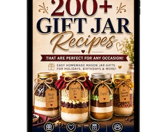 200+ Gift Jar Recipes, Homemade Food Gift Collection (PDF Book)