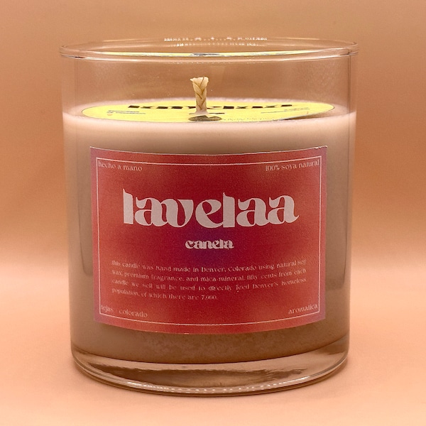 canela/cinnamon handmade scented candle - lavelaa - vela aromatica