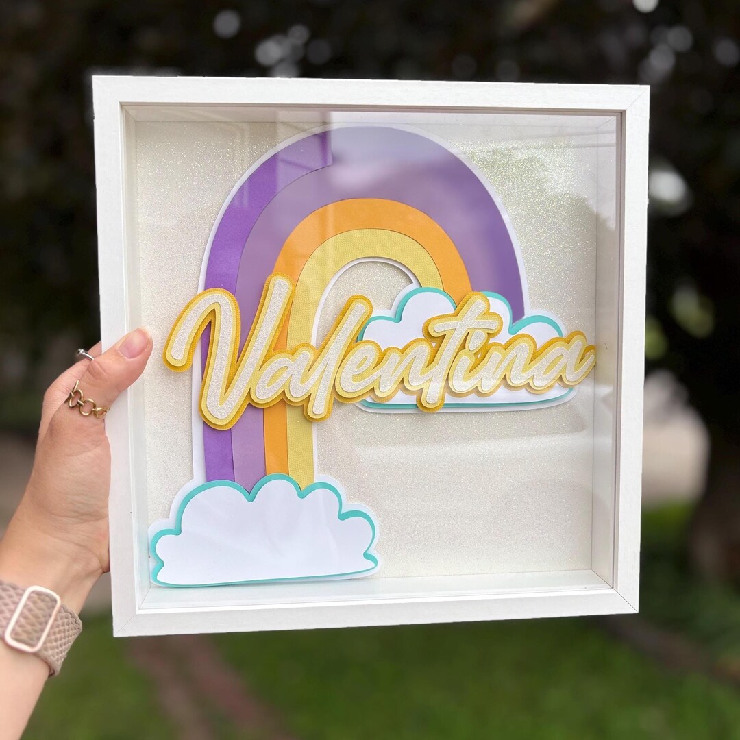 Signature Shadow Box Custom Shadow Box 10x10 Personalized Name Sign | Birthday Decor | Baby ...