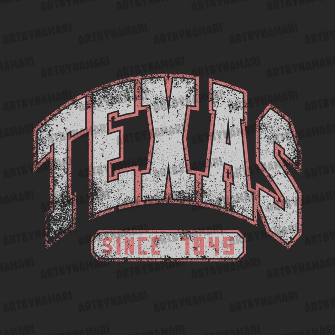 Texas Academic Style Worn Text - Graphic Art Vector - PNG SVG - Etsy