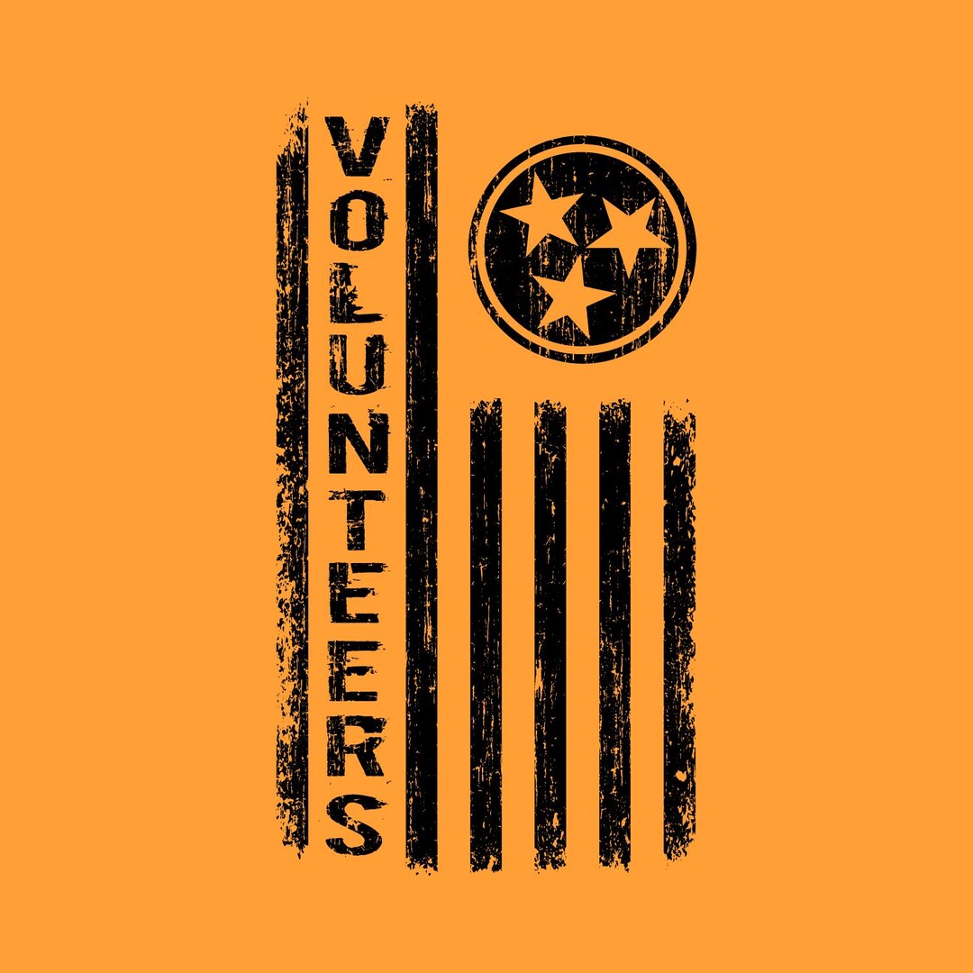 TN Volunteers Flag black Graphic Art Vector - Etsy