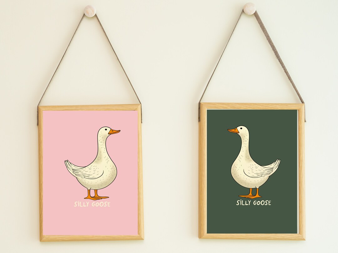 Silly Goose Wall Art, Nursery Wall Decor, Baby Shower Gifts - Set of ...