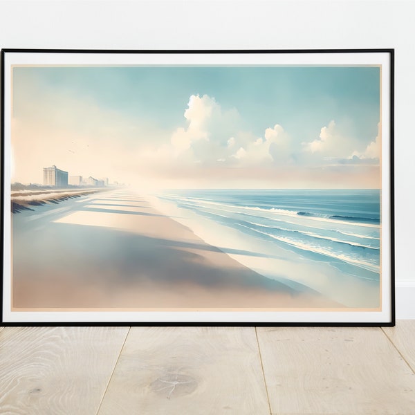 Myrtle Beach Digital Print, Coastal Wall Art, Ocean Print, Nautical Decor, Beach House Decoration