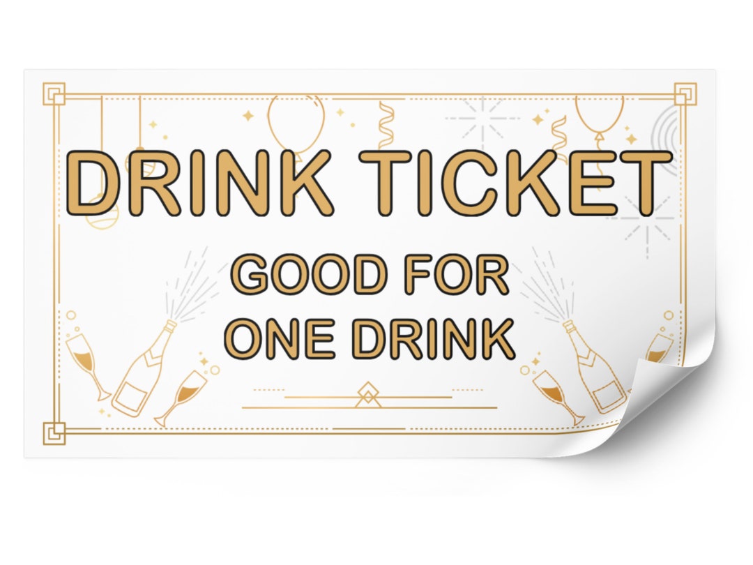 New Year's Eve Drink Tickets - Printable, Prepaid Drinks, Voucher, Free ...