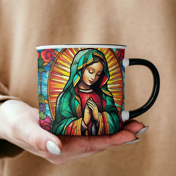 La Virgen de Guadalupe Png Mug Sublimation Design Lady of Guadalupe PNG Tumbler Wrap 11 Oz Catholic Mug Template Png 15 Oz Mexican Design