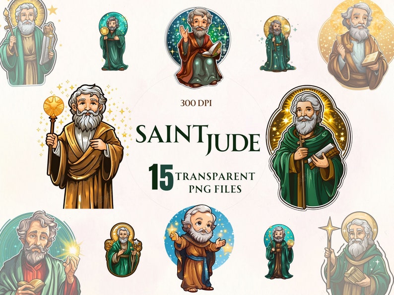 San Judas Tadeo Clipart Bundle for Digital and Printable Design Png ...