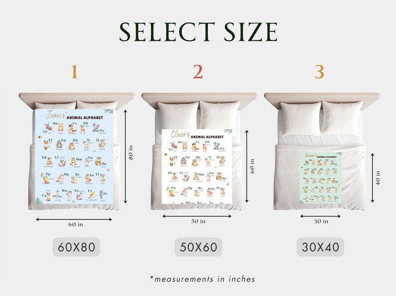 Woodland Animal Alphabet Blanket Baby Boy Gift Personalized Forest