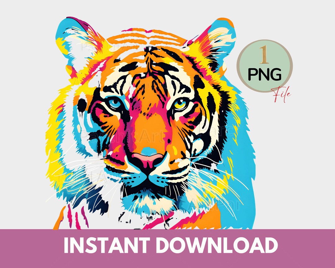 Colorful Tiger Png Tiger Tumbler Tiger Tumbler Tiger Etsy