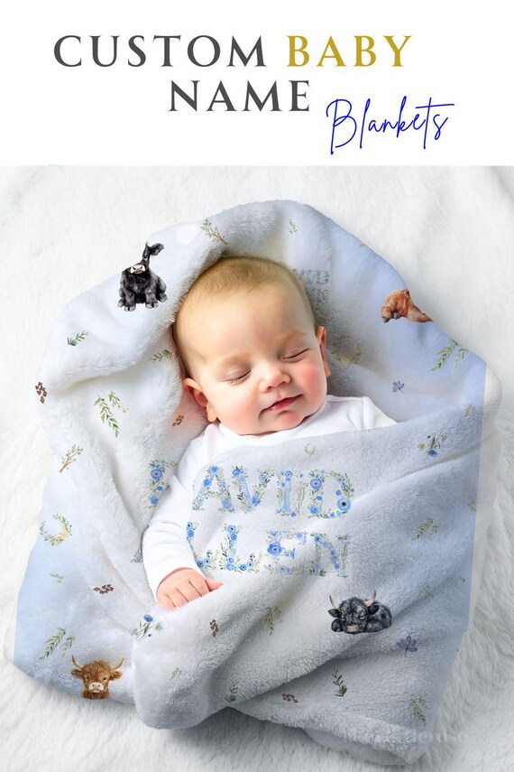 Personalized Baby Blanket - Custom Name Super Soft Fleece Blanket 30"x40" For Newborn, Baby Shower Gift - View #9