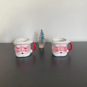 Choice of vintage made in Japan smiling Santa mugs