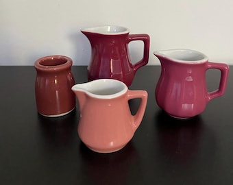 Restaurant Ware Creamer Collection: Mauve, Rose, Pink, Maroon - Hall, Shenango, Syracuse