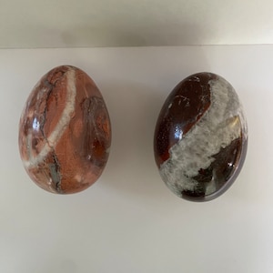 Pair of stone eggs