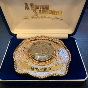 Lot of 2 Womens Orange Agate Gem and Montana Silversmiths German Silver Buckles Montana Silversmiths Belt Buckle Bull Rider German Silver  main image 4