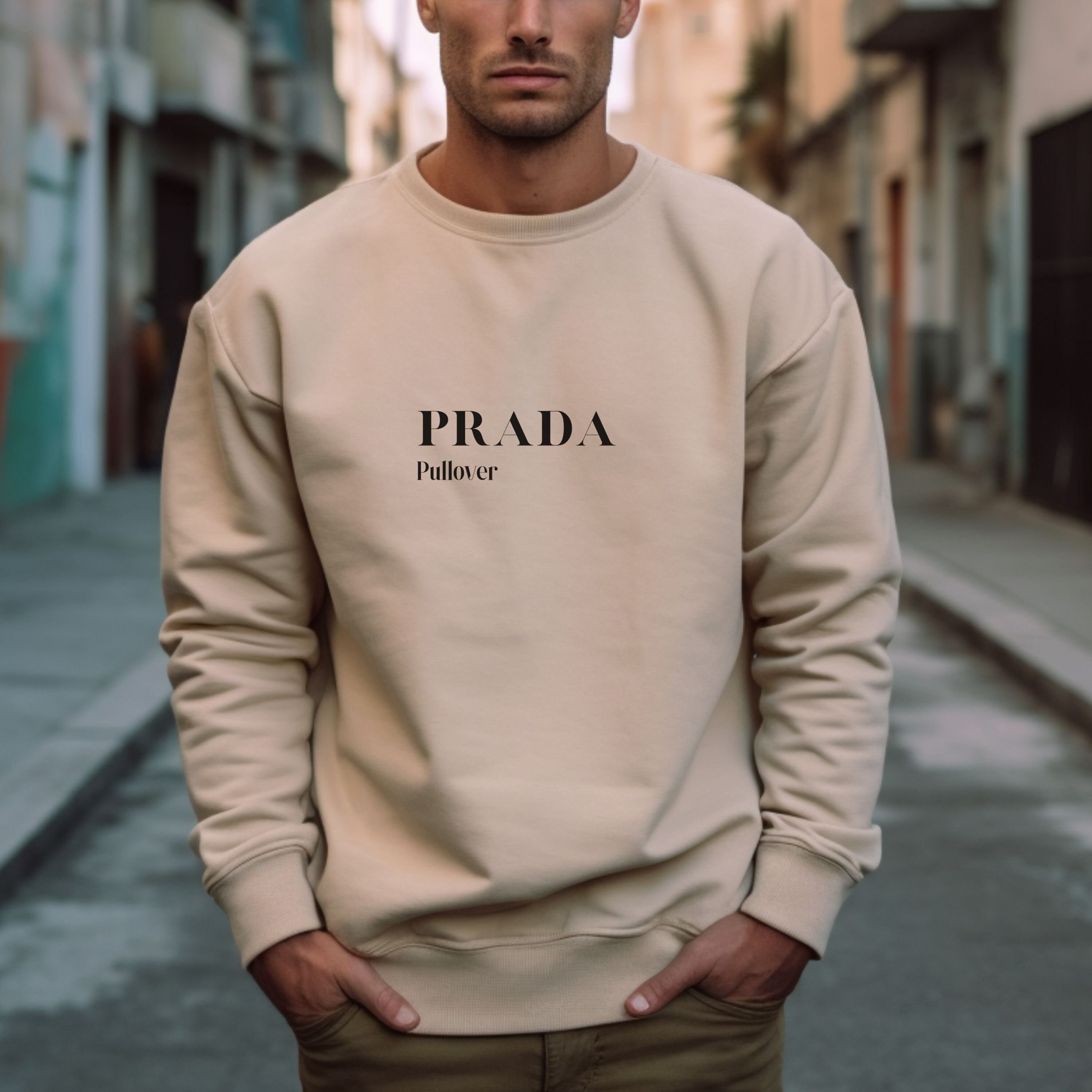 Prada Printed Crew Neck Pullover