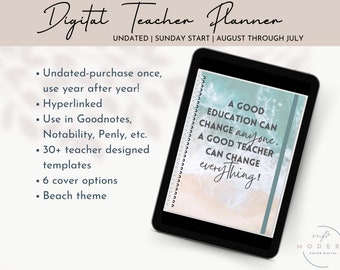 Digital Teacher Planner Goodnotes | Undated Digital Planner for Teachers | Goodnotes Digital Teacher Planner