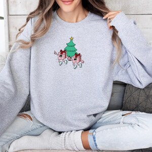 Retro Christmas Presents Around the Tree Sweatshirt, Retro Christmas Sweatshirt, Christmas Presents Sweatshirt