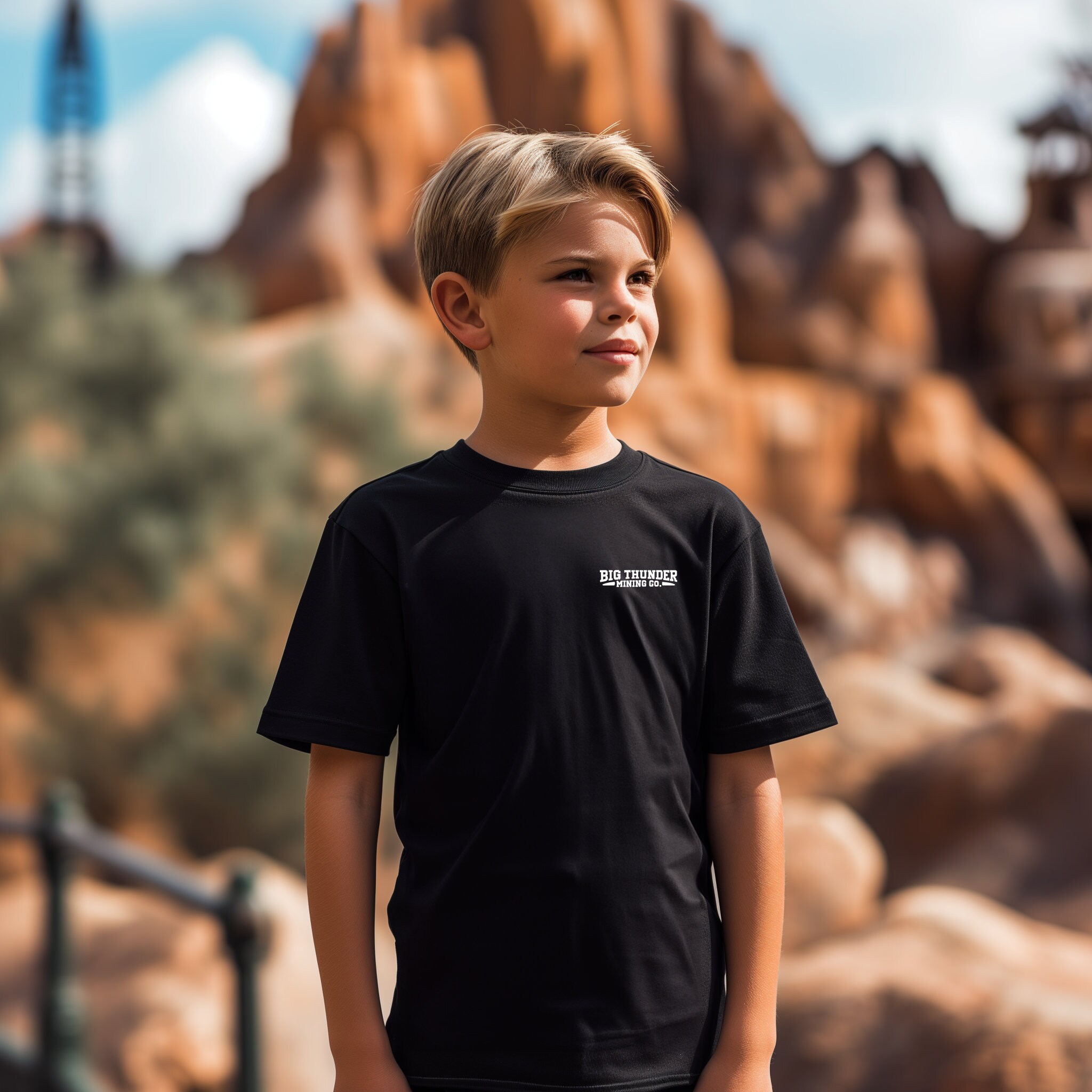 ディズニーランド　ビッグサンダーマウンテン　Tシャツ　90 キッズディズニーシャツ ビッグサンダーマウンテン キッズディズニーT