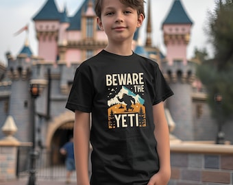 T-shirt Matterhorn pour enfant T-shirt enfant Disney Matterhorn T-shirt homme Yéti Attention au yéti pour enfant Chemise Disneyland pour enfant