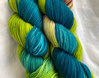 Madeja de 100 g teñida a mano de hilo DK Weight en la combinación de colores Surfs Up!