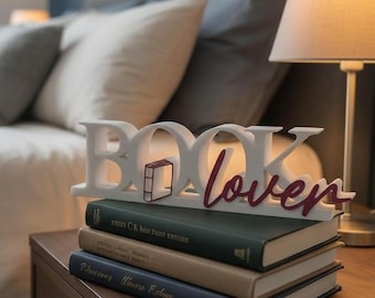 Book Lover Bookshelf Decoration, Book Lover Gift, Library Sign, Gift For Readers