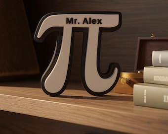 Pi Symbol Desk Decor, Math Lovers Gift, Personalized Teacher Gift, Pi Day Decoration