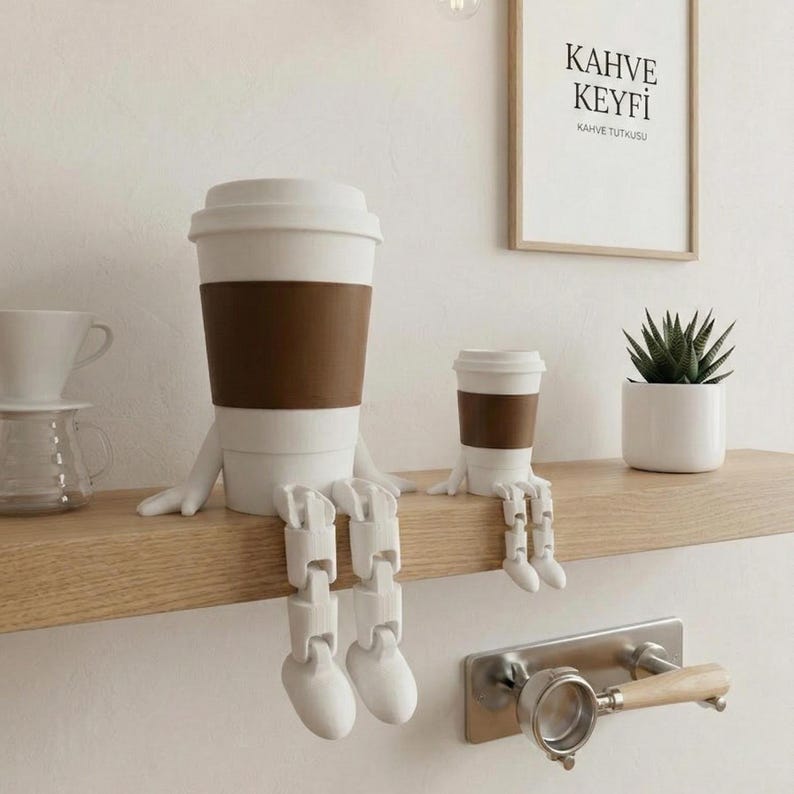 Coffee Lovers Gift, Coffee Decor, Coffee Corner Decor, Funny Coffee Cup Figurine, Large Size Coffee Bar Decor, Coffee Station Decor image 8