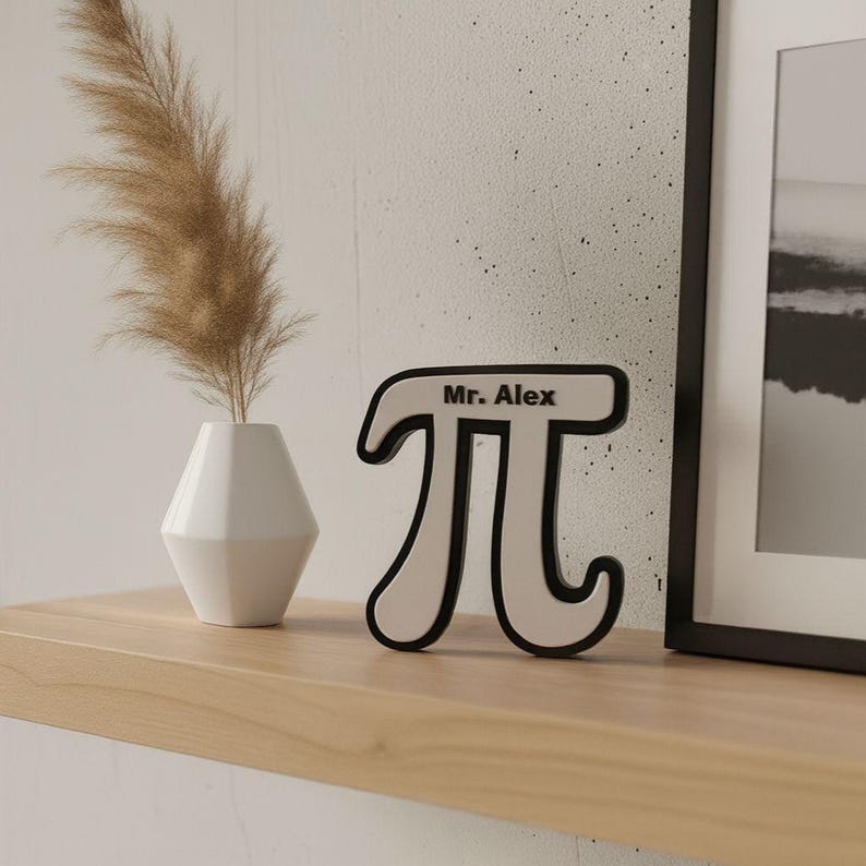 Pi Symbol Desk Decor, Math Lovers Gift, Personalized Teacher Gift, Pi ...