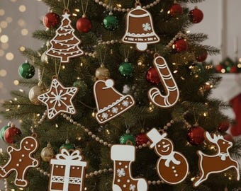 Weihnachtsplätzchen-Stil Verzierungen - Satz Feiertags-Baumdekorationen