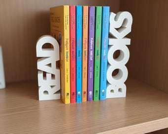 Read & Books Bookends, Decor For Book Lovers, Library Decor Book Display Stand, Book Lover Gift