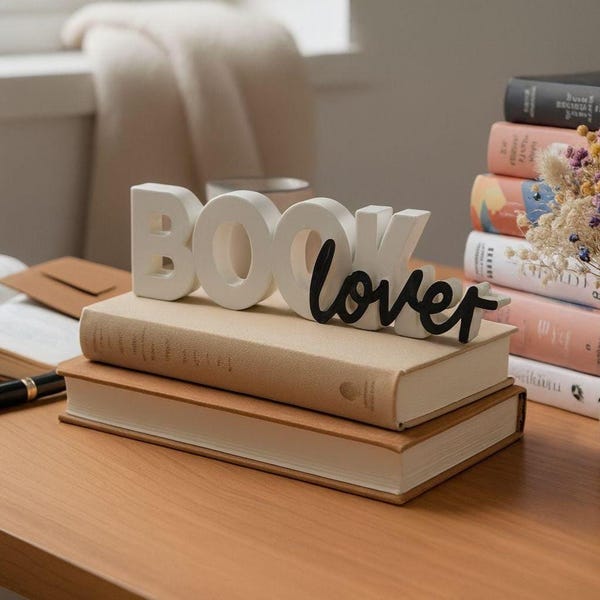 Book Lover Bookshelf Decoration, Book Lover Gift, Library Sign, Gift For Readers