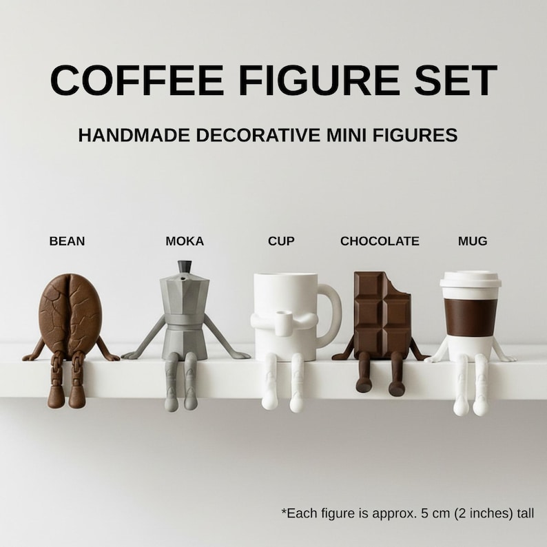 Coffee Lovers Gift Set, Kitchen Decor, Coffee Decor, Coffee Mug Figures, Coffee Gifts, Coffee Bar Decor, Coffee Accessories image 1