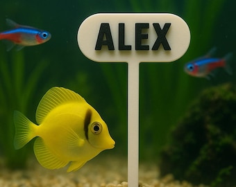 Benutzerdefinierte Fisch Namensschild für Betta, Betta Tank Dekor, Fisch Tank Typenschild, Betta Identifikationsmarke, Haustier Fisch Zubehör, Aquarium Dekor, Betta