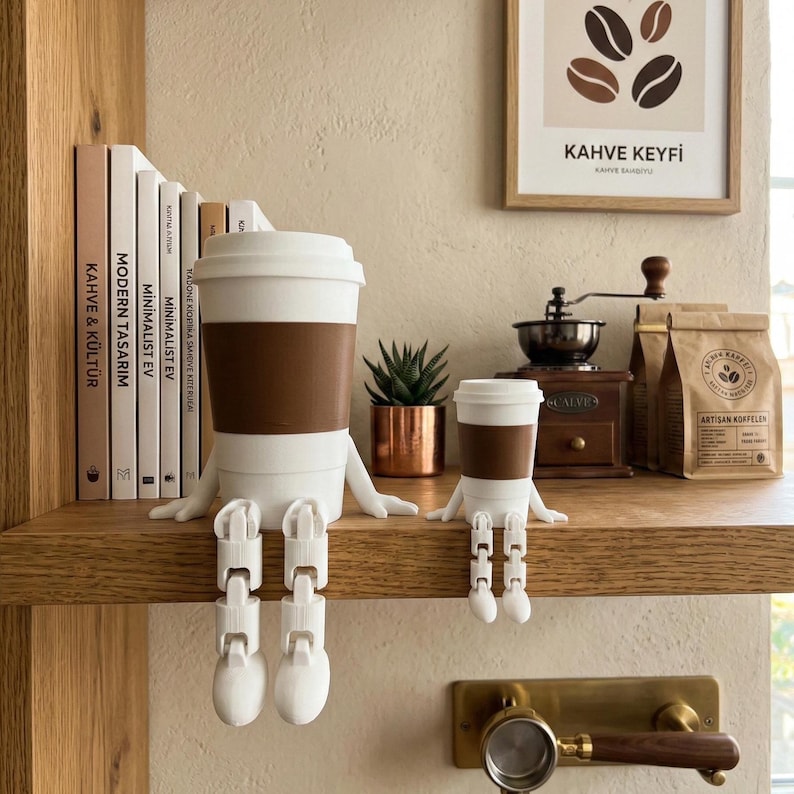Coffee Lovers Gift, Coffee Decor, Coffee Corner Decor, Funny Coffee Cup Figurine, Large Size Coffee Bar Decor, Coffee Station Decor Mug