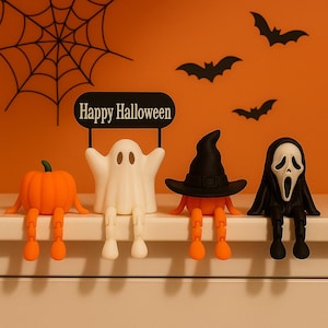Ledade Halloweenfigurer, Halloween-fidgetleksaker, spökskrivbordskompis, skräckfigurer Halloween-skrivbordskompis, dekor till Halloween