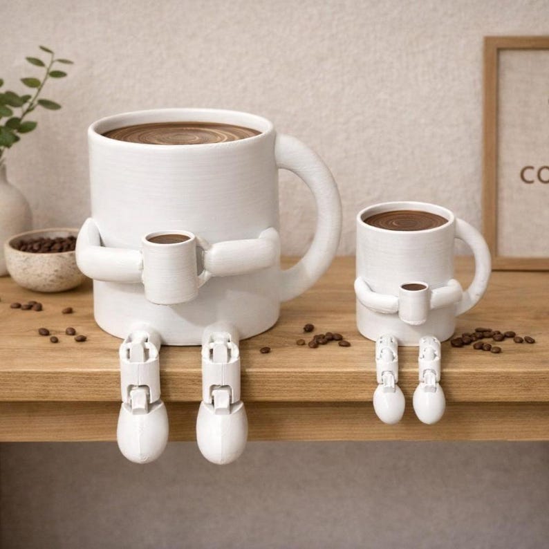 Coffee Lovers Gift, Coffee Decor, Coffee Corner Decor, Funny Coffee Cup Figurine, Large Size Coffee Bar Decor, Coffee Station Decor image 6